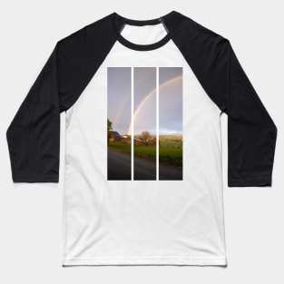 Herve, Belgium - Double rainbow in the Liege Province. Autumn rainy day. (vertical) Baseball T-Shirt